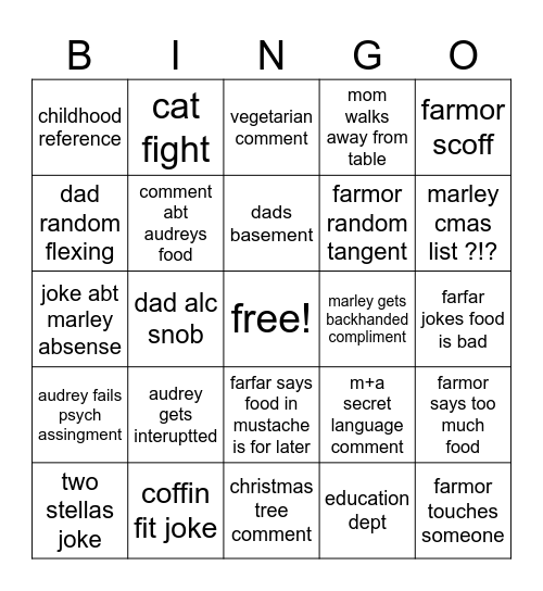 thankgiving '25 Bingo Card