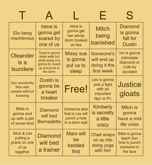 Once upon a Bingo Card
