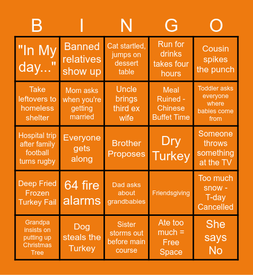 T-day Bingo Card