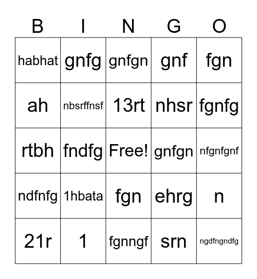 aerthjnrstjn Bingo Card