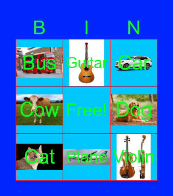 Untitled sounds Bingo Card