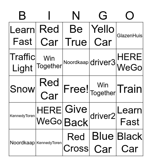 HERE NOORDKAAP Bingo Card