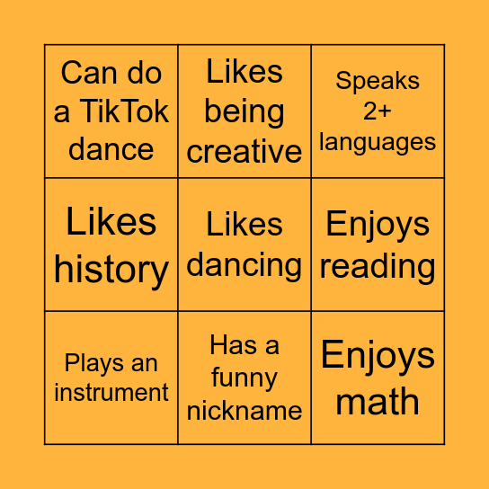Find someone who: Bingo Card