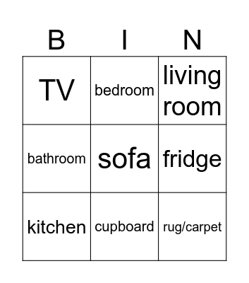 At home Bingo Card