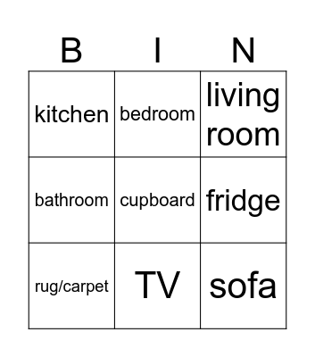 At home Bingo Card