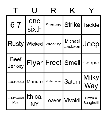Happy Thanksgiving! Bingo Card