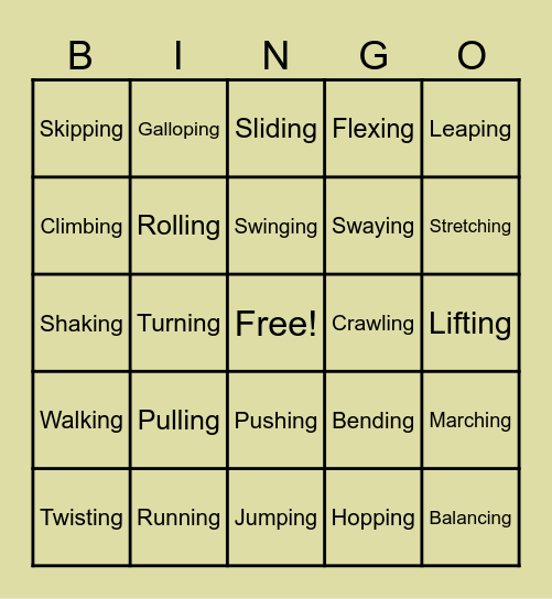 PATHFIT BINGO Card