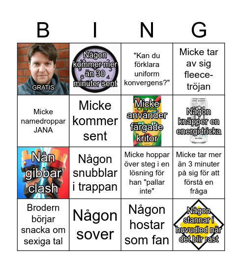 Micke BJ BINGO Card