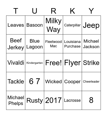 Happy Thanksgiving Bingo Card
