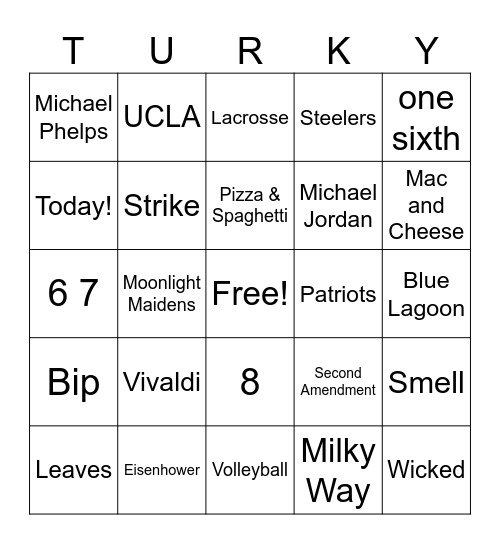 Happy Thanksgiving! Bingo Card