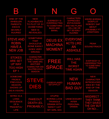 STRANGER THINGS S5 Bingo Card