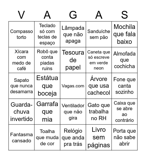 BINGO VAGAS.COM Bingo Card