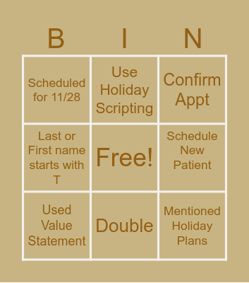 11/27 BINGO Card