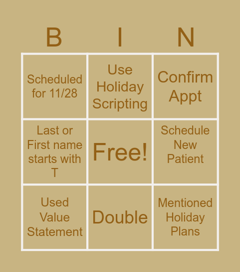 11/27 BINGO Card