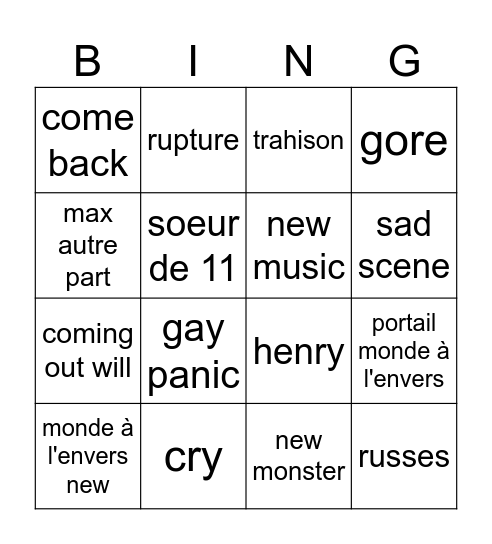 st Bingo Card