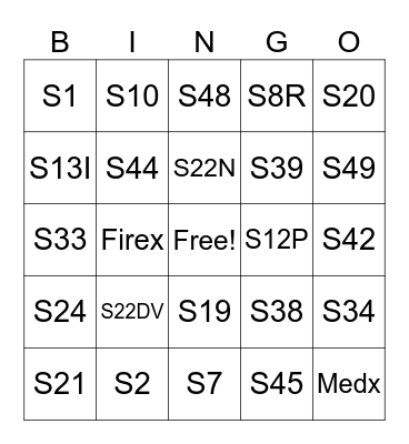 Turkey Day Bingo Card