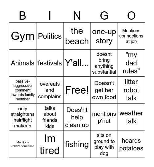 Brittany Bingo Card