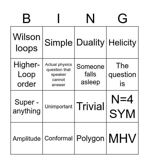 Amplitudes Bingo Card