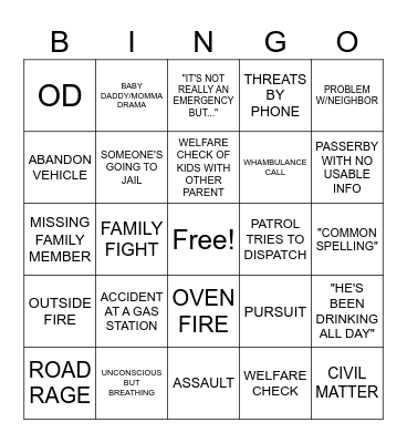 THANKSGIVING DISPATCH STYLE Bingo Card