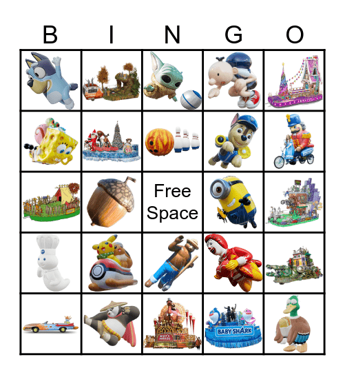 Macy's Thanksgiving Day Parade 2025 Bingo Card