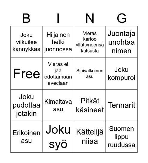 Linnan juhlat 2025 Bingo Card