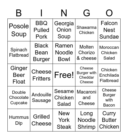 Black Swamp Pub and Bistro Bingo Card