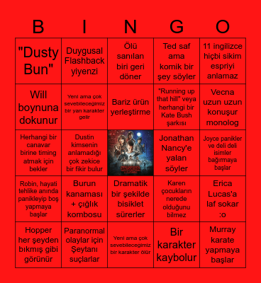 STRANGER THINGS BINGO Card