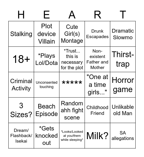 5 HEARTS UNDER ONE ROOF Bingo Card