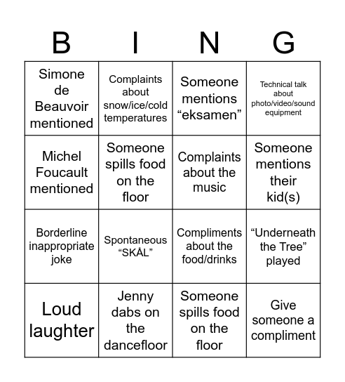 IMS Julebordbingo Card