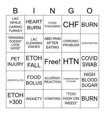 ER BINGO Card