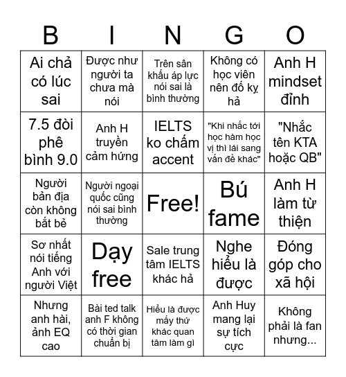 Bingo Seeder Huy F Bingo Card