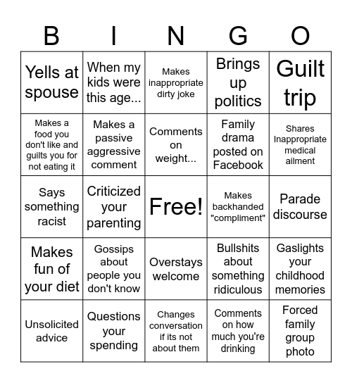 Thanksgiving Post Bingo Card