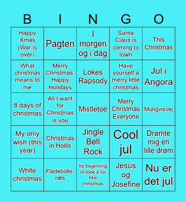 JULEMUSIK BANKO Bingo Card