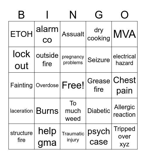 Dispatch Turkey Day Bingo Card