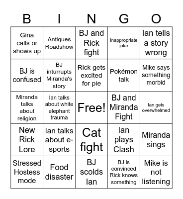 Thanksgiving Bingo Card