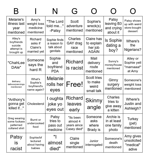 Thanksgiving 2025 Bingo Card