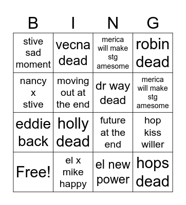 ST5 Bingo Card