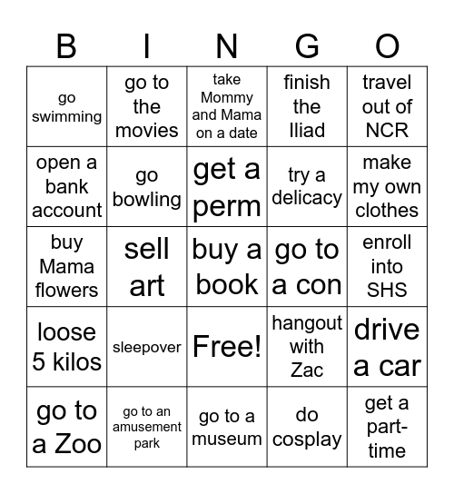 2026 Bingo Card