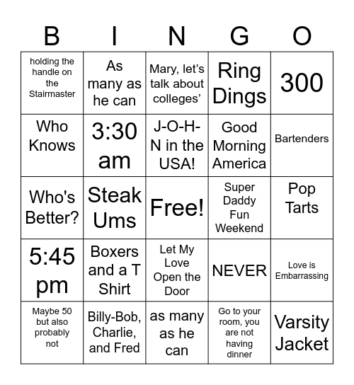 Dennis' 60th! Bingo Card
