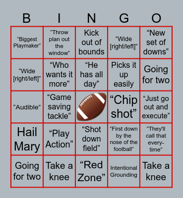 Football BINGO Card