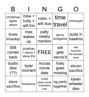 st5 Bingo Card