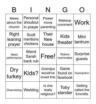 Thanksgiving Bingo Card