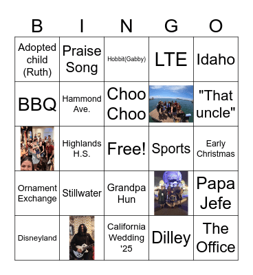 García/Garces Family Bingo Card