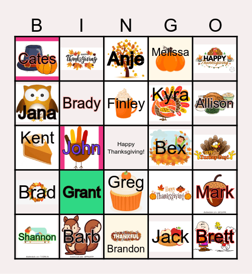 Ingram Micro Thanksgiving Bingo Card