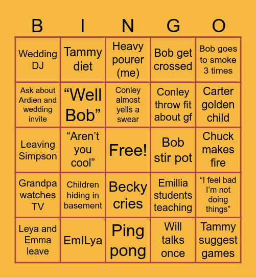 Thanksgiving 2025 Bingo Card