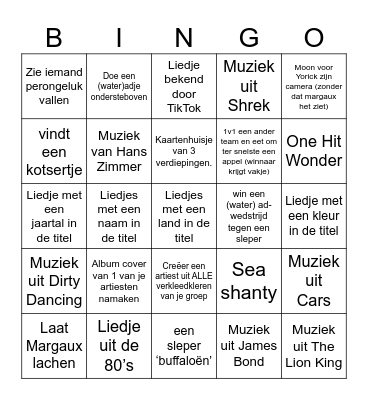 The Spotify Games 2025 Bingo Card