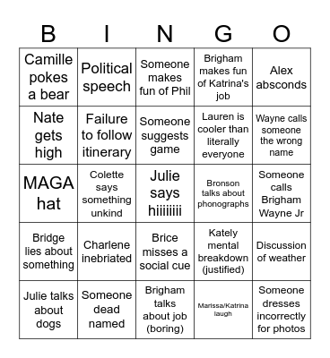 Thanksgiving Bingo Card