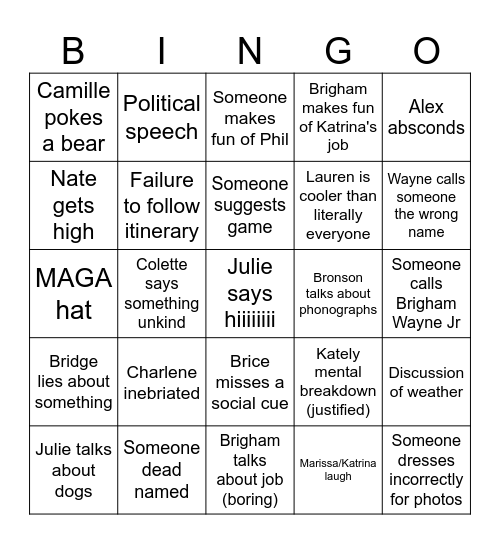 Thanksgiving Bingo Card