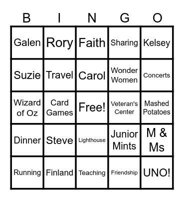 Happy Thanksgiving Lehto Family!! Bingo Card