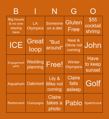 THANKSGIVING 2025 Bingo Card